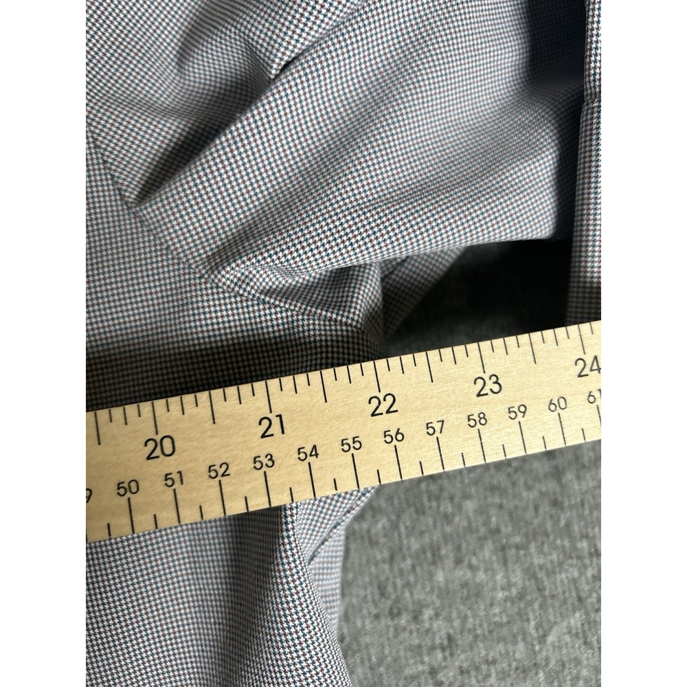 Mizzen Main Performance Shirt Mens M Gray Multicolor Checks Trim Fit‎ Medium LS - Picture 7 of 8